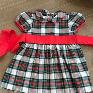 The Beaufort Bonnet Company Plaid Dress with Red Sash